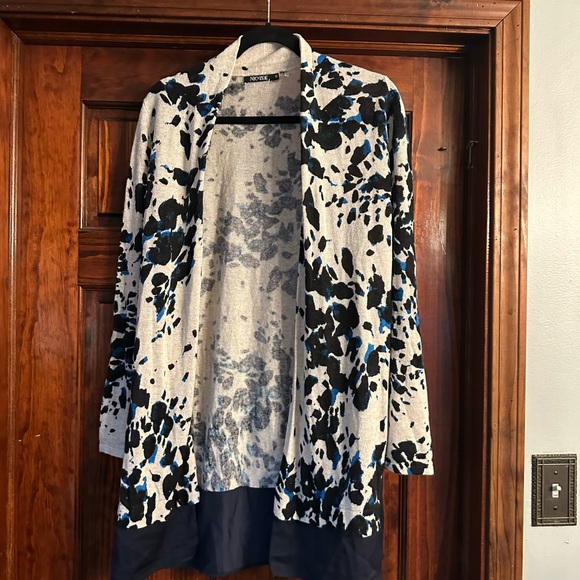 Abstract Patterned Linen Cardigan - Picture 1 of 3